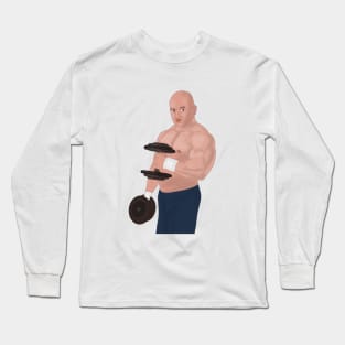 A bodybuilder daddy training with dumbbells Long Sleeve T-Shirt